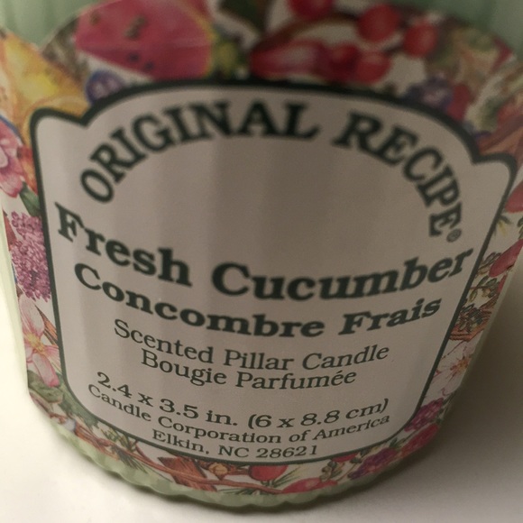 Scented Pillar Candle Fresh Cucumber Concombre Frais - Picture 3 of 5
